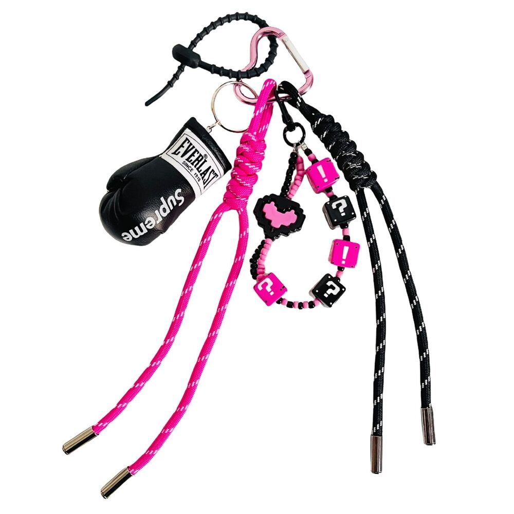 4843 Keychain , Bag Charm, Hand-Woven Nylon Rope Key Chain, Aesthetic